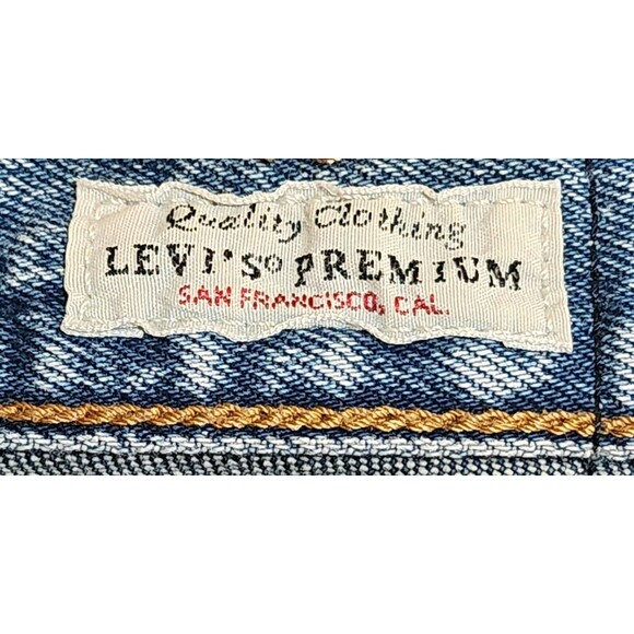 Levi's Womens Wedgie Jeans 24/27 Big E Button-Fly Blue Cotton-Spandex Distressed - Picture 12 of 16